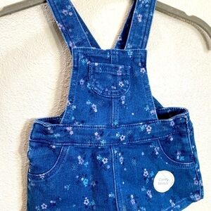 NWT First Impressions denim floral dress overalls size 3-6M